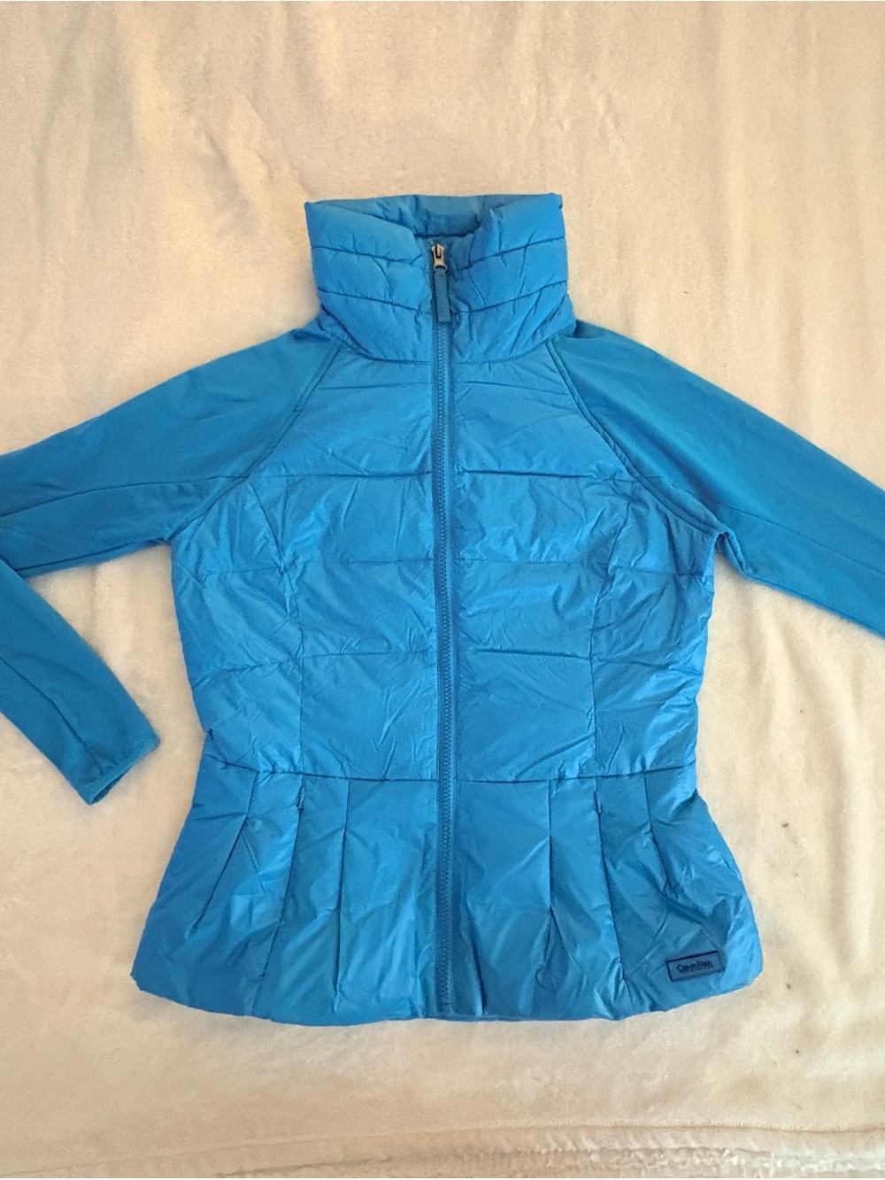 Calvin Klein Performance Women's Down Hybrid Puffer Jacket - Aqua Blue